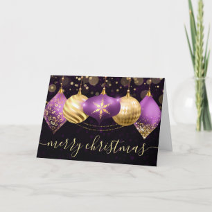 Adornos de Navidad en Morado y Dorado