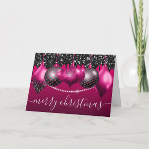 Adornos de Navidad en rosa caliente y negro