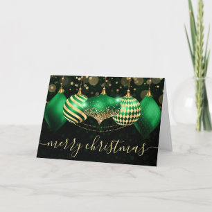 Adornos de Navidad en Verde y Dorado