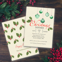 Adornos de Navidad Invitación de fiesta personaliz
