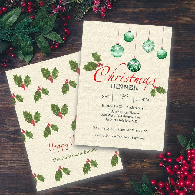Adornos de Navidad Invitación de fiesta personaliz (Subido por el creador)