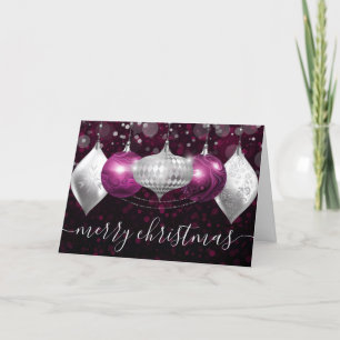 Adornos de Navidad Magenta y Plata y Oro