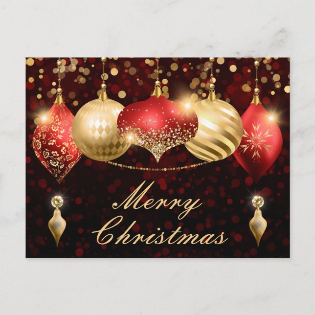 Adornos de Navidad rojos y dorados (Anverso)