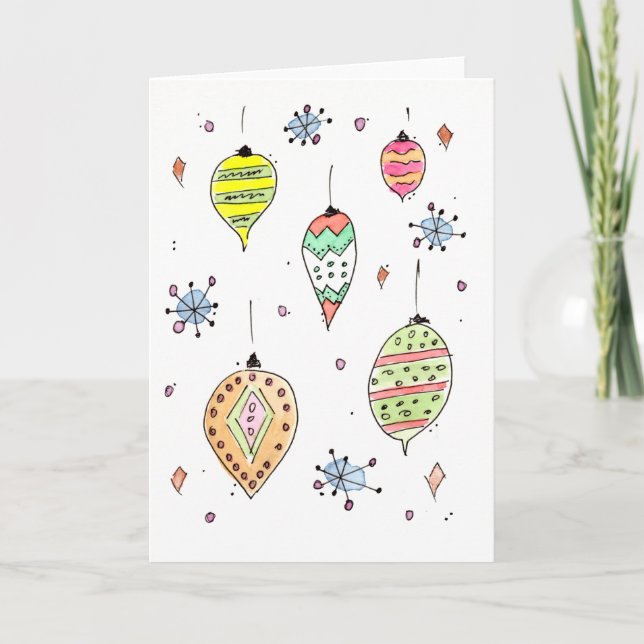 ¡Adornos de Navidad Tarjeta de Navidad Brillante (Anverso)