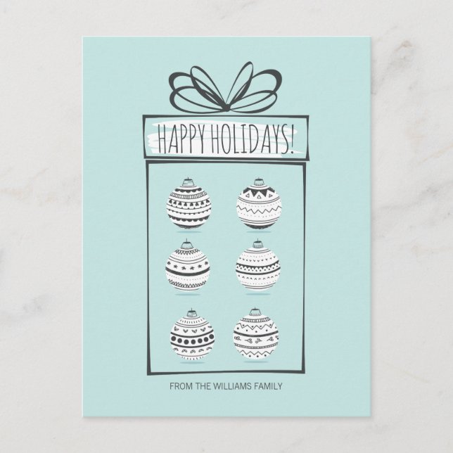 Adornos de Navidad Tarjeta Postal de Vacaciones (Anverso)