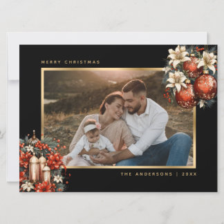 Adornos de oro negro Foto botánica Navidad