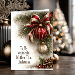 Adornos de oro rojo Madre Navidad