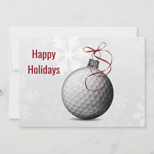 adornos de pelota de golf Tarjetas de saludo navid (Anverso)