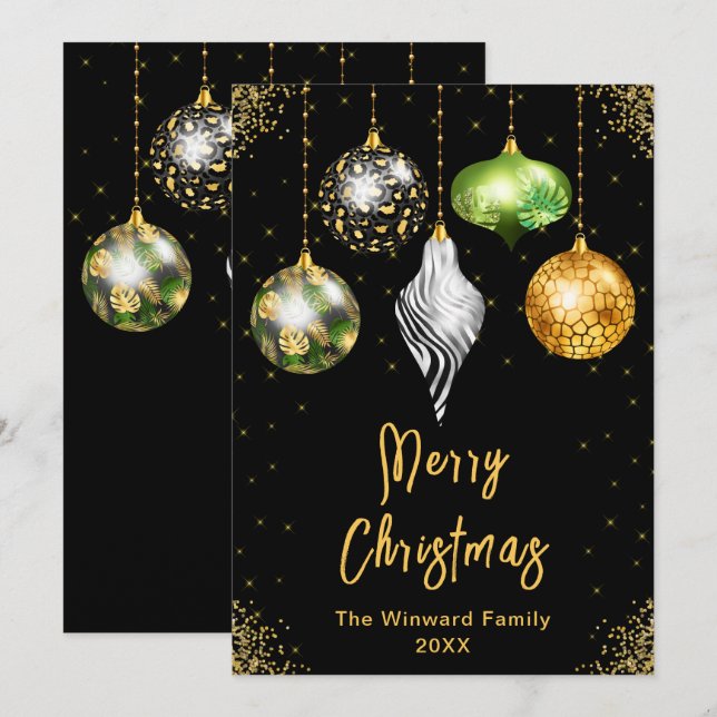 Adornos de Safari para Imprimir Feliz Navidad (Anverso / Reverso)