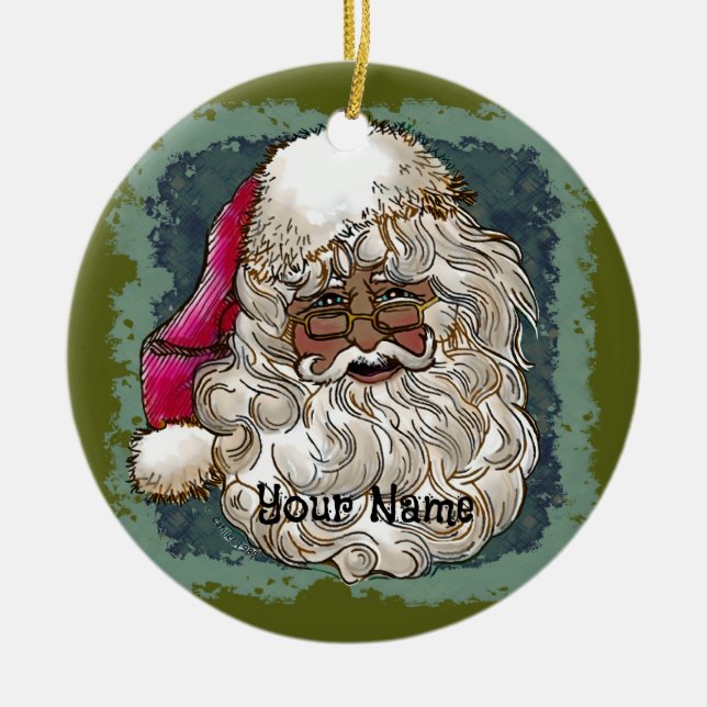 Adornos de Santa navideño negro (Frente)