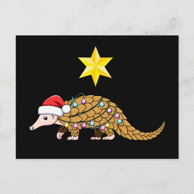 Adornos de sombrero de Santa Pangolín de Navidad E (Anverso)