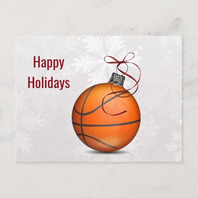 adornos de tarjetas de vacaciones de baloncesto (Anverso)
