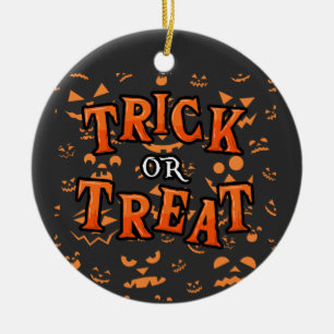 Adornos de Truco o Trato Halloween Círculo Cerámic