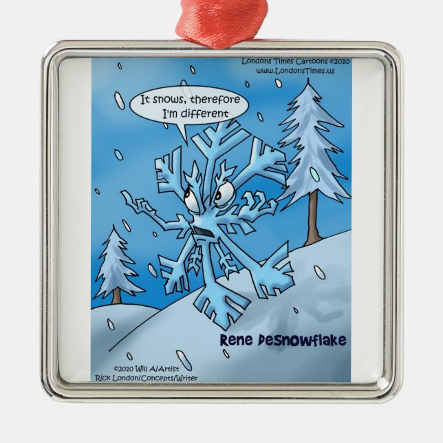 Adornos divertidos de Navidad en forma de copo de  (Frente)