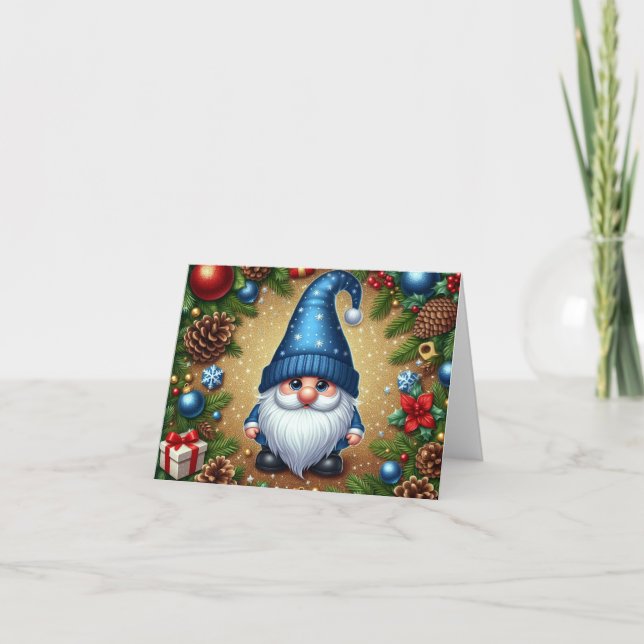 Adornos festivos de Navidad con gnomo  (Anverso)