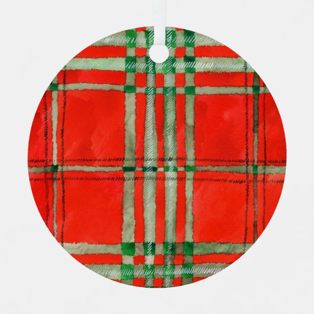 ADORNOS METÁLICOS CON CIRCULO TARTÁN ROJO SCOTT (Anverso)