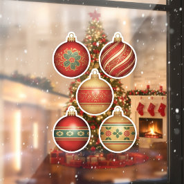 Adornos Navideños Clásicos Pegatina de Ventana