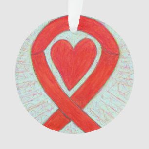 Adornos Navideños de Corazón con Listón de Concien