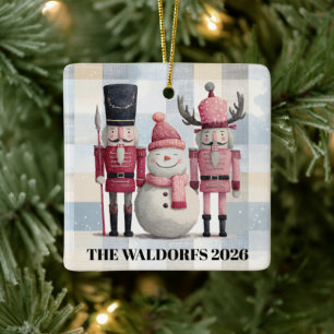 Adornos Navideños Modernos Cascanueces y Muñeco de