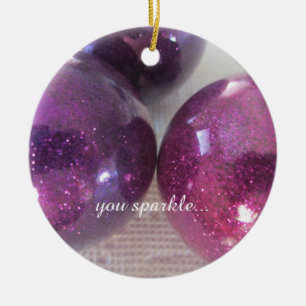 Adornos Navideños Morados Brillantes