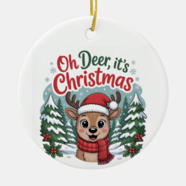 Adornos navideños personalizados de reno de tempor