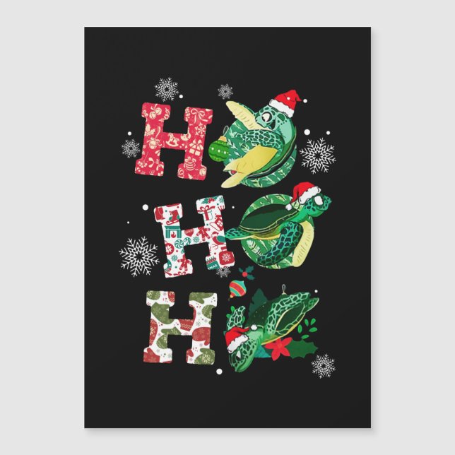 Adornos Navideños Tortugas Santa Ho Ho Ho Decor (Anverso)