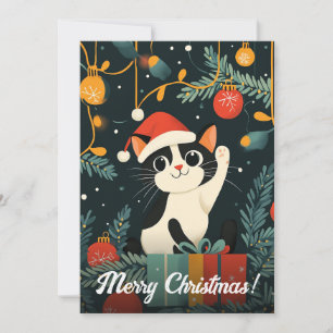 Adornos para árbol de Navidad de gato blanco y neg