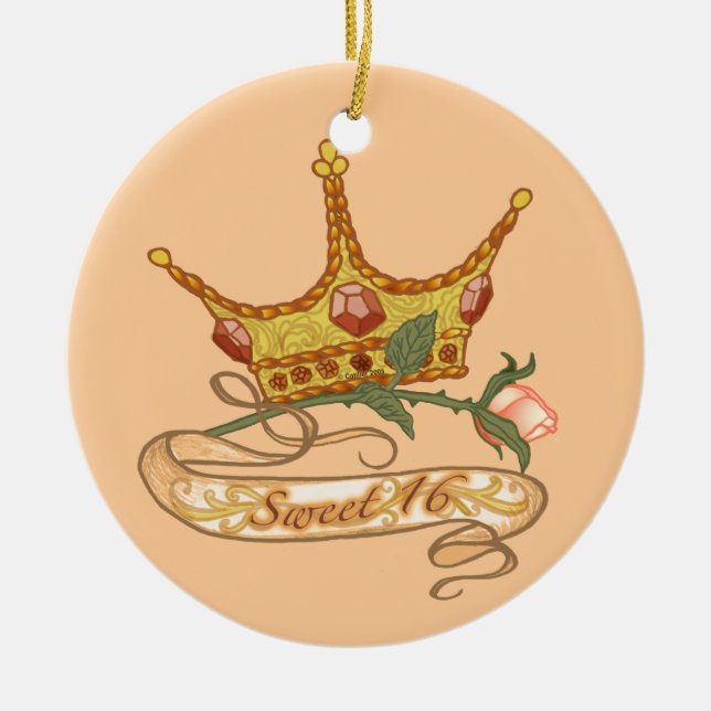 Adornos personalizados de cumpleaños de Princesa S (Frente)