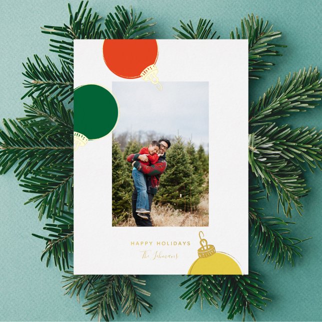 Adornos Retro Tarjeta de Navidad Foto con Hoja de  (Subido por el creador)