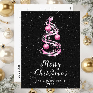 Adornos rosa y negro Feliz Navidad