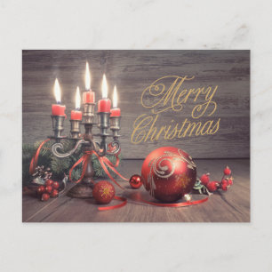 Adornos y velas vintage de Navidad 