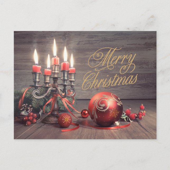 Adornos y velas vintage de Navidad  (Anverso)