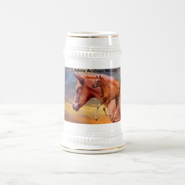 Adoro la taza de caballos árabe (Centro)