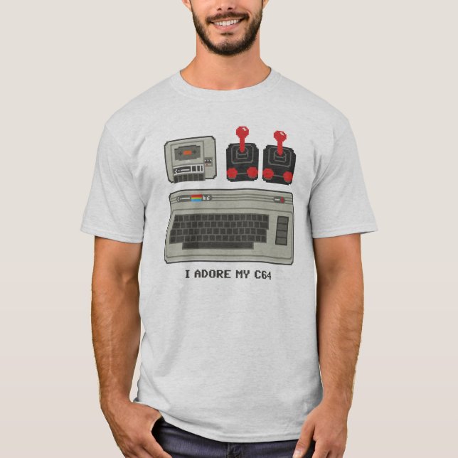 ¡Adoro mi C64! comodoro 64 de la camiseta 8bit (Anverso)