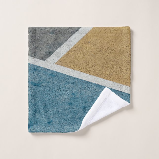 Adosado pintado de gris, amarillo y azul (Toallita)