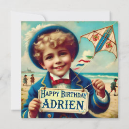 ADRIEN ~ Tarjeta de cumpleaños ~ Cometa voladora ~