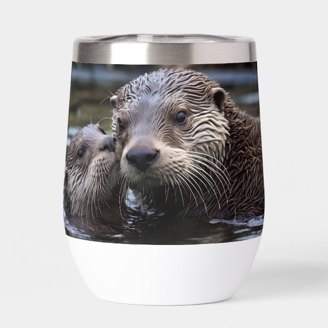 **"Adrift in Love: Mummy and Baby Otter"** (Trasero)