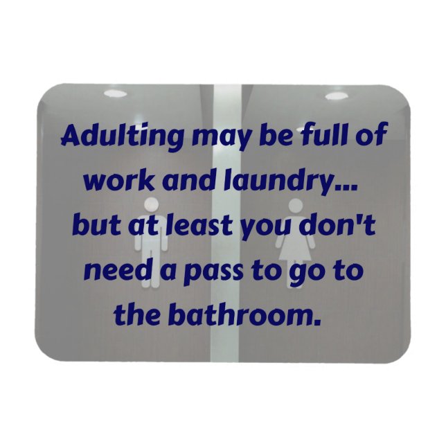 ADULTO: imán de pase en el baño (Horizontal)