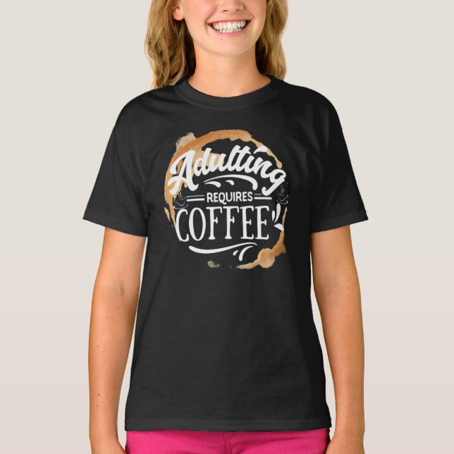 ADULTO REQUIERE CAFÉ - Camiseta AMANTE EL CAFÉ (Anverso)