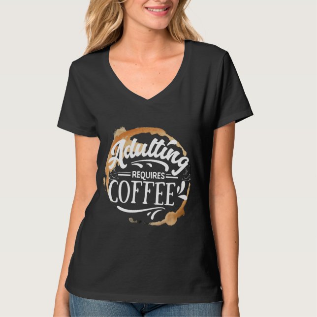 ADULTO REQUIERE CAFÉ - Camiseta AMANTE EL CAFÉ (Anverso)