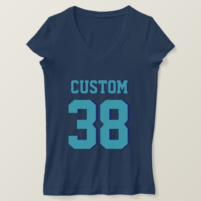 Adultos de la Marina y la Turquesa | Jersey de fút (Anverso del diseño)