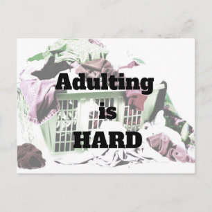 Adultos son HARD con tarjeta postal de la cesta de