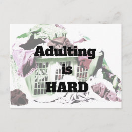 Adultos son HARD con tarjeta postal de la cesta de