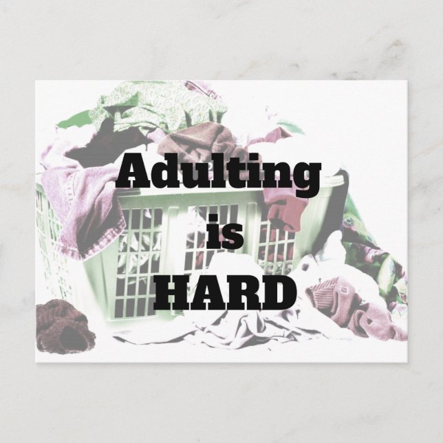 Adultos son HARD con tarjeta postal de la cesta de (Anverso)