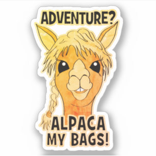 Adventure Alpaca My Bags - Rustic Contour Pegatina