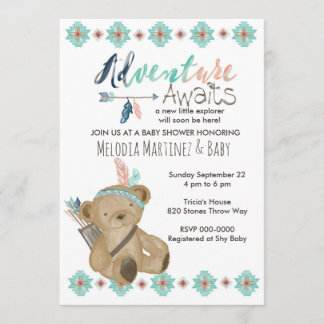 Adventure Await Invitación Baby Shower
