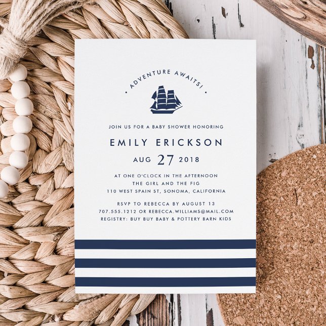 Adventure Awaits | Invitación náutica a Baby Showe (Subido por el creador)