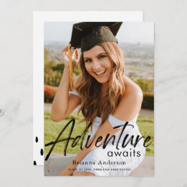 Adventure Awaits Photo Graduation Invitación