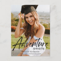 Adventure Awaits Photo Graduation Invitación