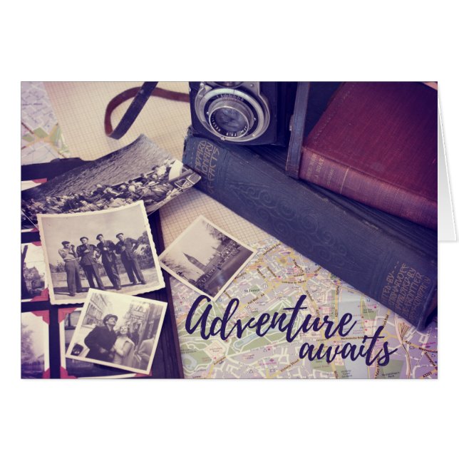 Adventure Awaits | Tarjeta de felicitación para fo (Anverso (Horizontal))